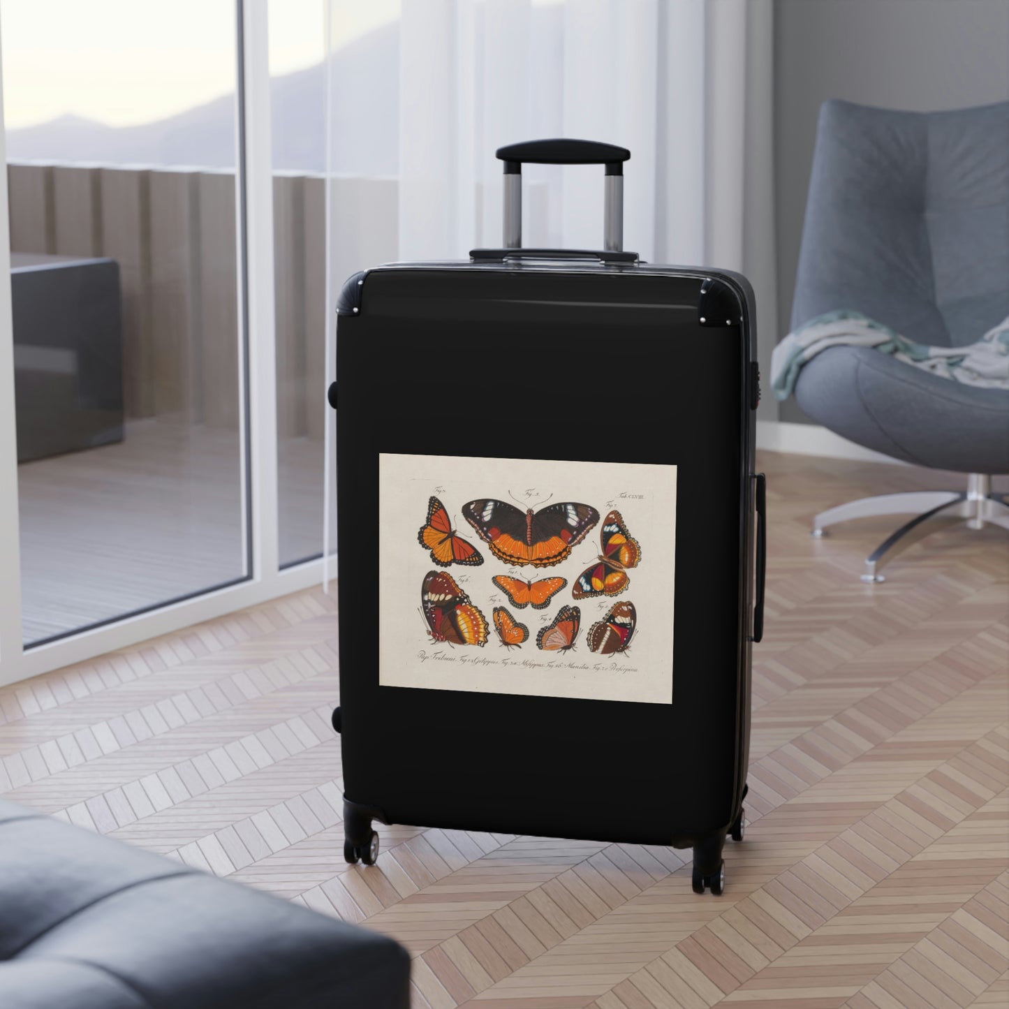 Getrott Butterflies Pap Tribuni Gilippus Milippus Manilia Proferpina Cabin Suitcase Rolling Luggage Extended Storage Adjustable Telescopic Handle Double wheeled Polycarbonate Hard-shell Built-in Lock-Bags-Geotrott