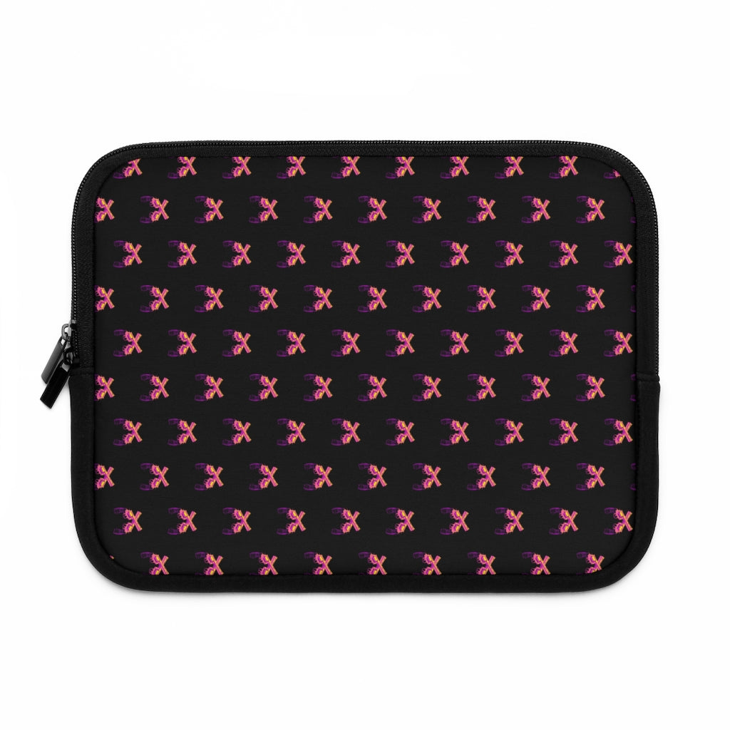 Geotrott Pink Magnum Guns Pattern Black Laptop Sleeve