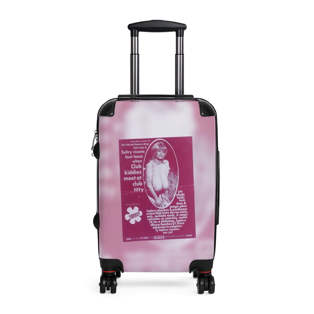 Getrott Club Titty Club Flyer Vito & Keoki Groove Thing Devon Michaels Melinda Mack Angel Valentine Cabin Suitcase Extended Storage Adjustable Telescopic Handle Double wheeled Polycarbonate Hard-shell Built-in Lock-Bags-Geotrott