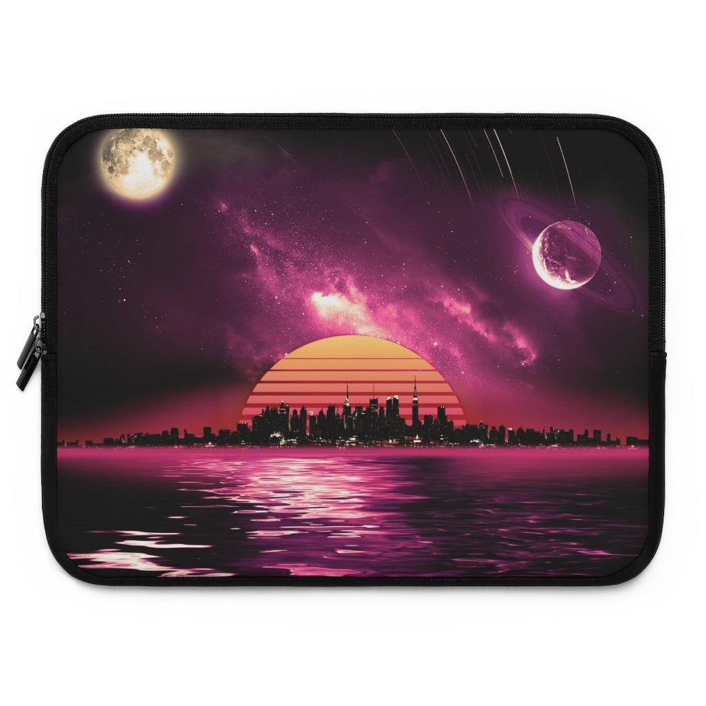Geotrott Space City Sunset Violet Black Laptop Sleeve