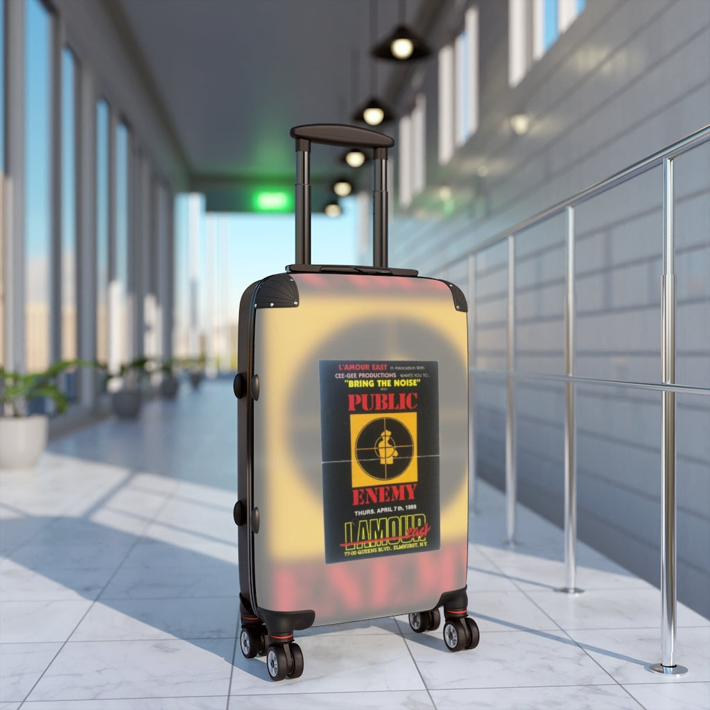 Getrott L'Amour East Cee-Gee Productions Public Enemy Bring The Noise Party 1988 Queens NY Cabin Suitcase Extended Storage Adjustable Telescopic Handle Double wheeled Polycarbonate Hard-shell Built-in Lock-Bags-Geotrott