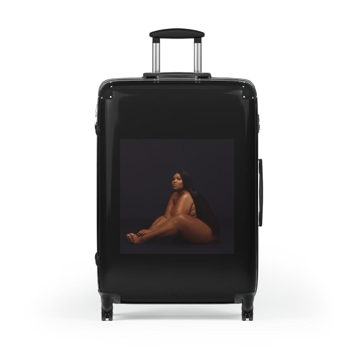 Getrott Lizzo Cuz I Love You 2019 Black Cabin Suitcase Extended Storage Adjustable Telescopic Handle Double wheeled Polycarbonate Hard-shell Built-in Lock-Bags-Geotrott