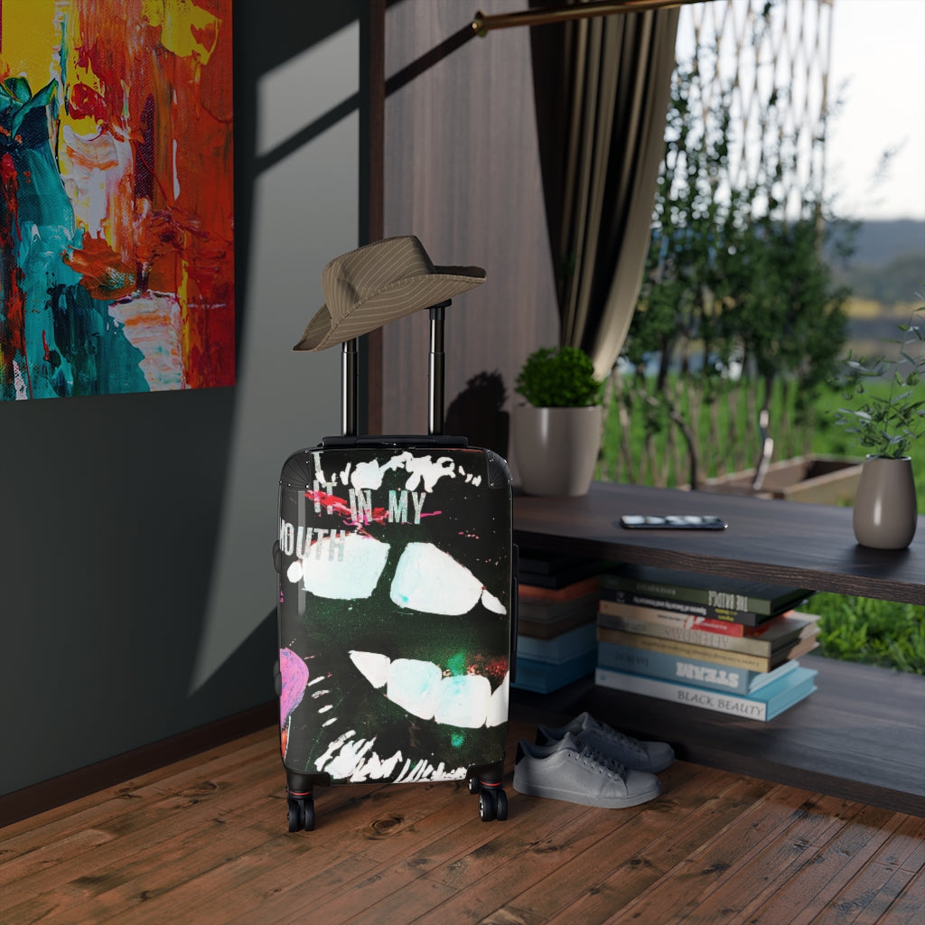 Getrott Eddy Bogaert Graffiti Art Sexy Mouth Suitcase Carry-On Travel Check Luggage 4-Wheel Spinner Suitcase Bag Multiple Colors and Sizes-Bags-Geotrott