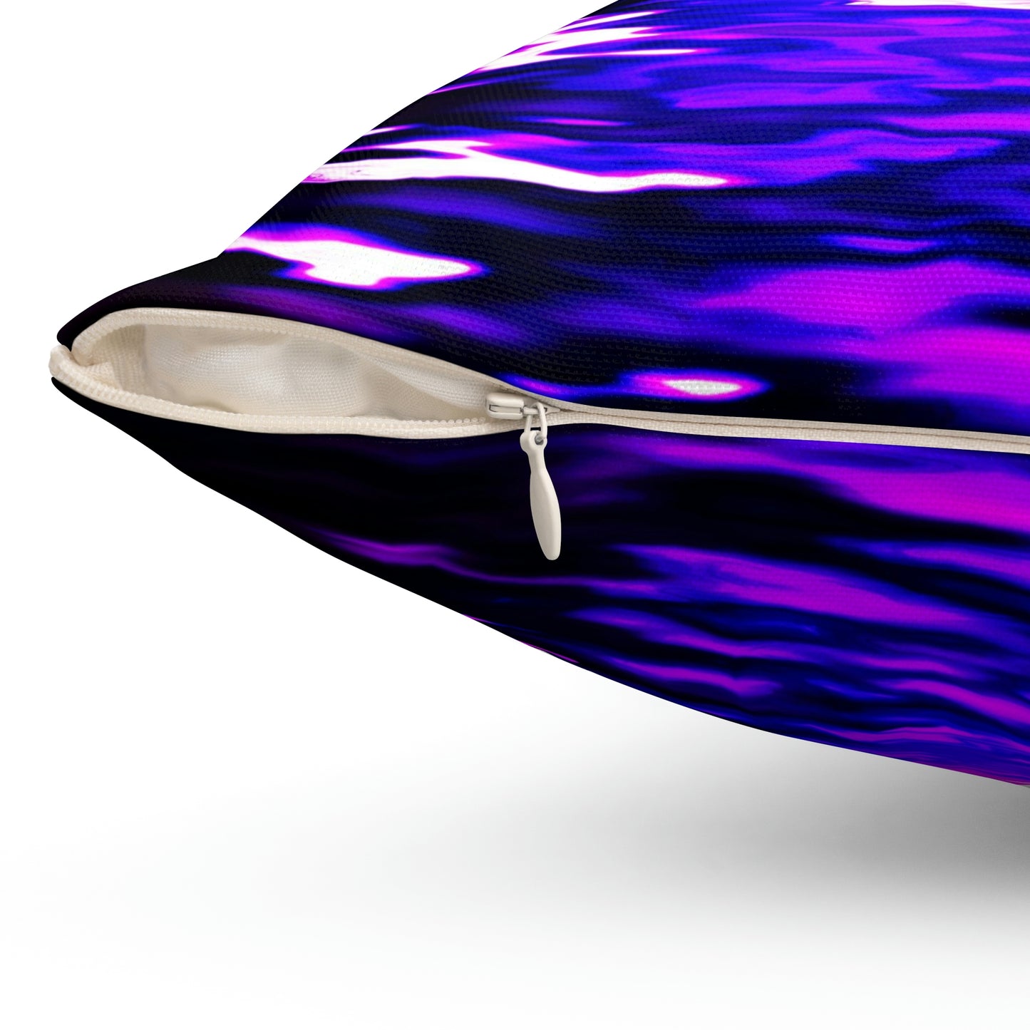 Geotrott Lunar Mars Space City Sunset Purple Pink Blue Spun Polyester Square Pillow