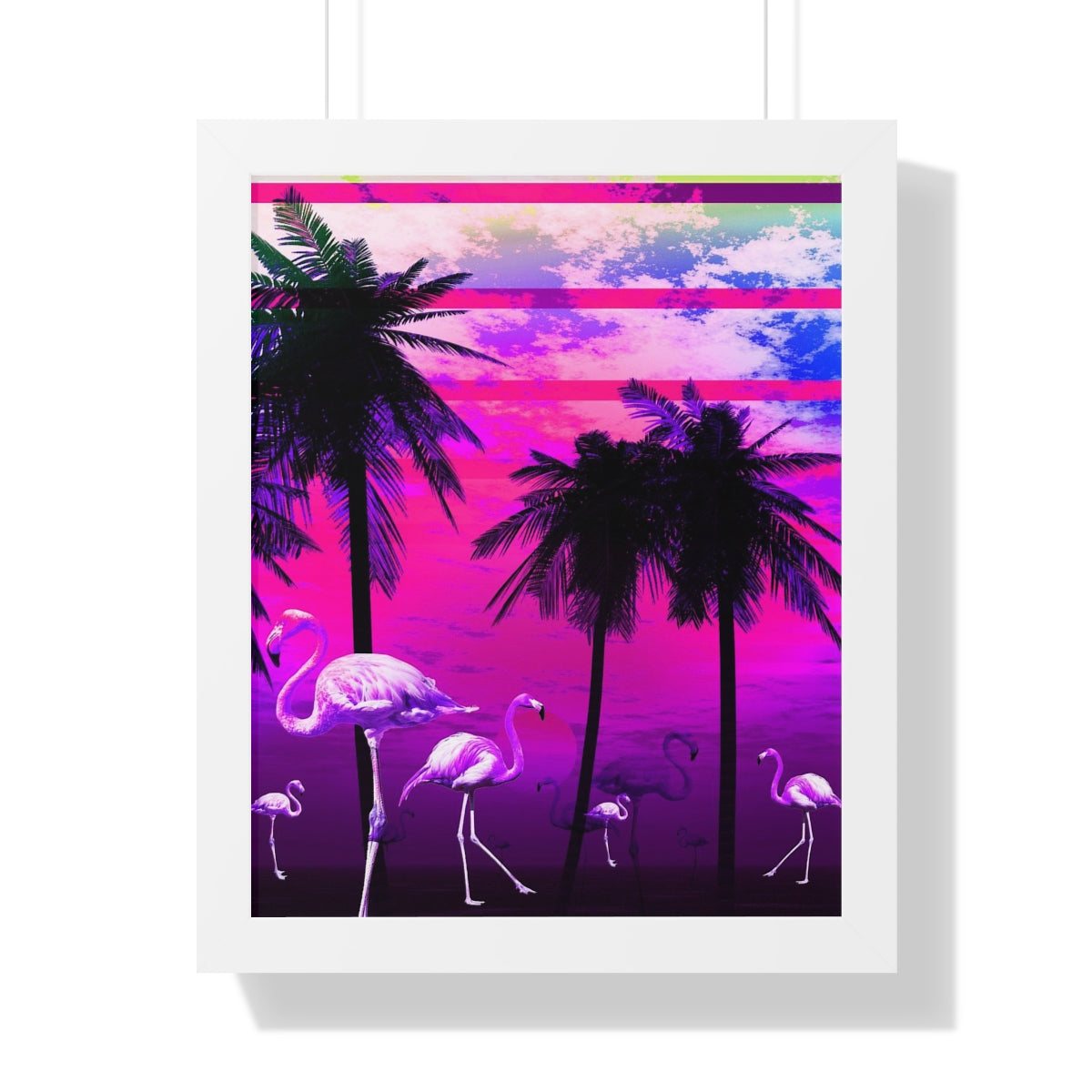 Getrott Pink Beach Flamingo Sunset Framed Paper Posters LexJet Premium 200 gsm paper-Poster-Geotrott