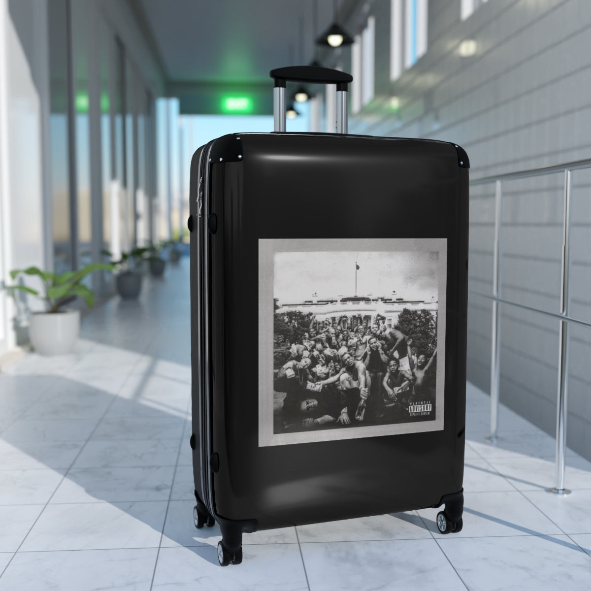 Geotrott Kendrick Lamar To Pimp A Butterfly 2015 Black Cabin Suitcase Extended Storage Adjustable Telescopic Handle Double Wheeled Polycarbonate Hard Shell Built In Lock