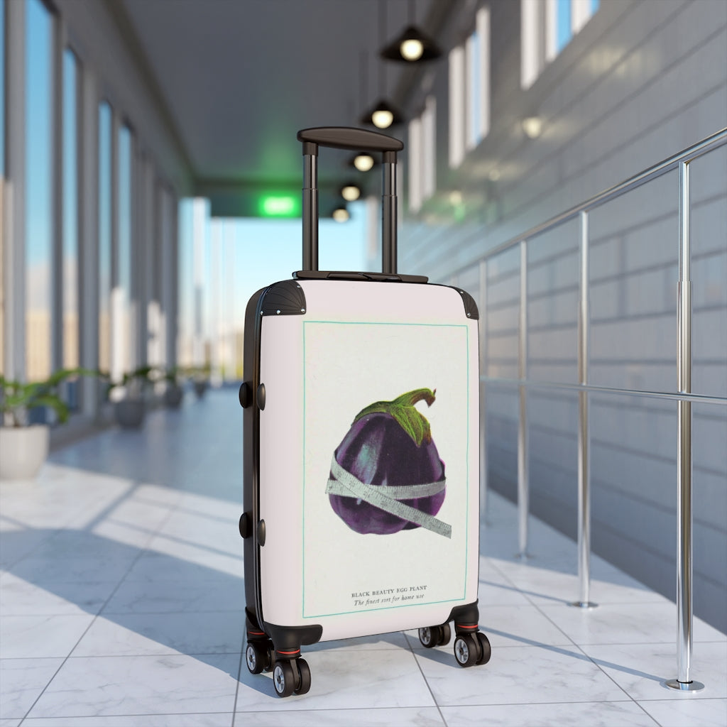 Getrott Eggplant Black Bleauty Farm Collection Cabin Suitcase Inner Pockets Extended Storage Adjustable Telescopic Handle Inner Pockets Double wheeled Polycarbonate Hard-shell Built-in Lock