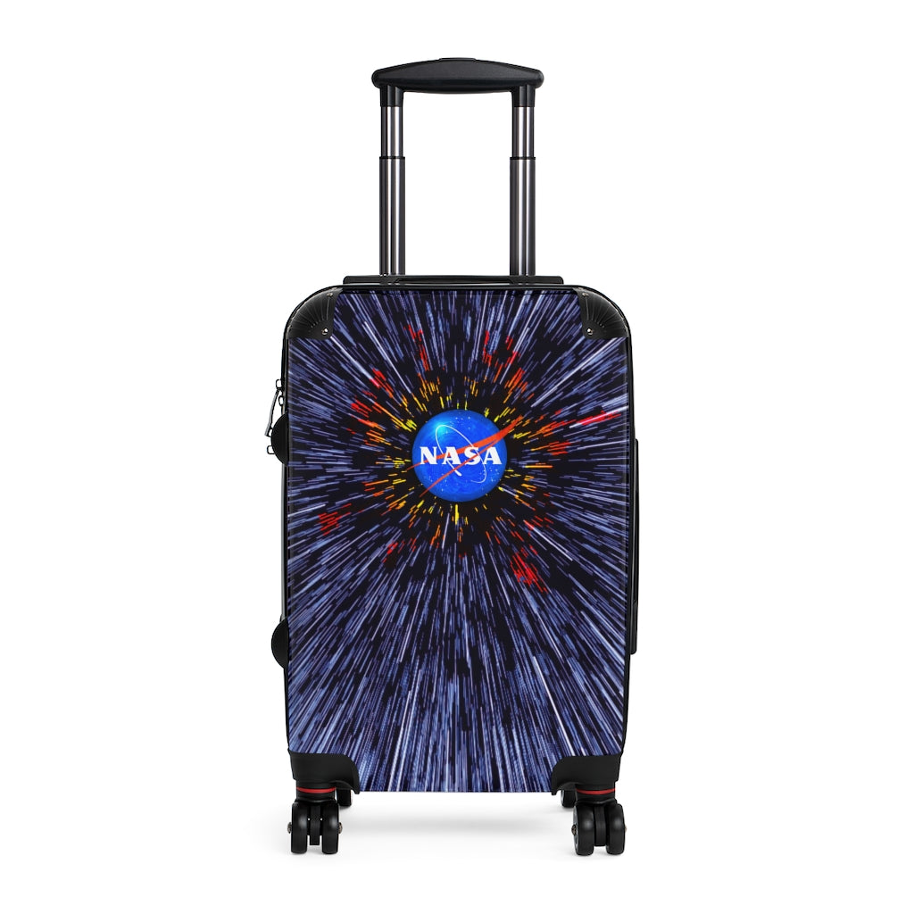 Getrott Nasa Warp Speed Logo Cabin Suitcase Extended Storage Adjustable Telescopic Handle Double wheeled Polycarbonate Hard-shell Built-in Lock-Bags-Geotrott