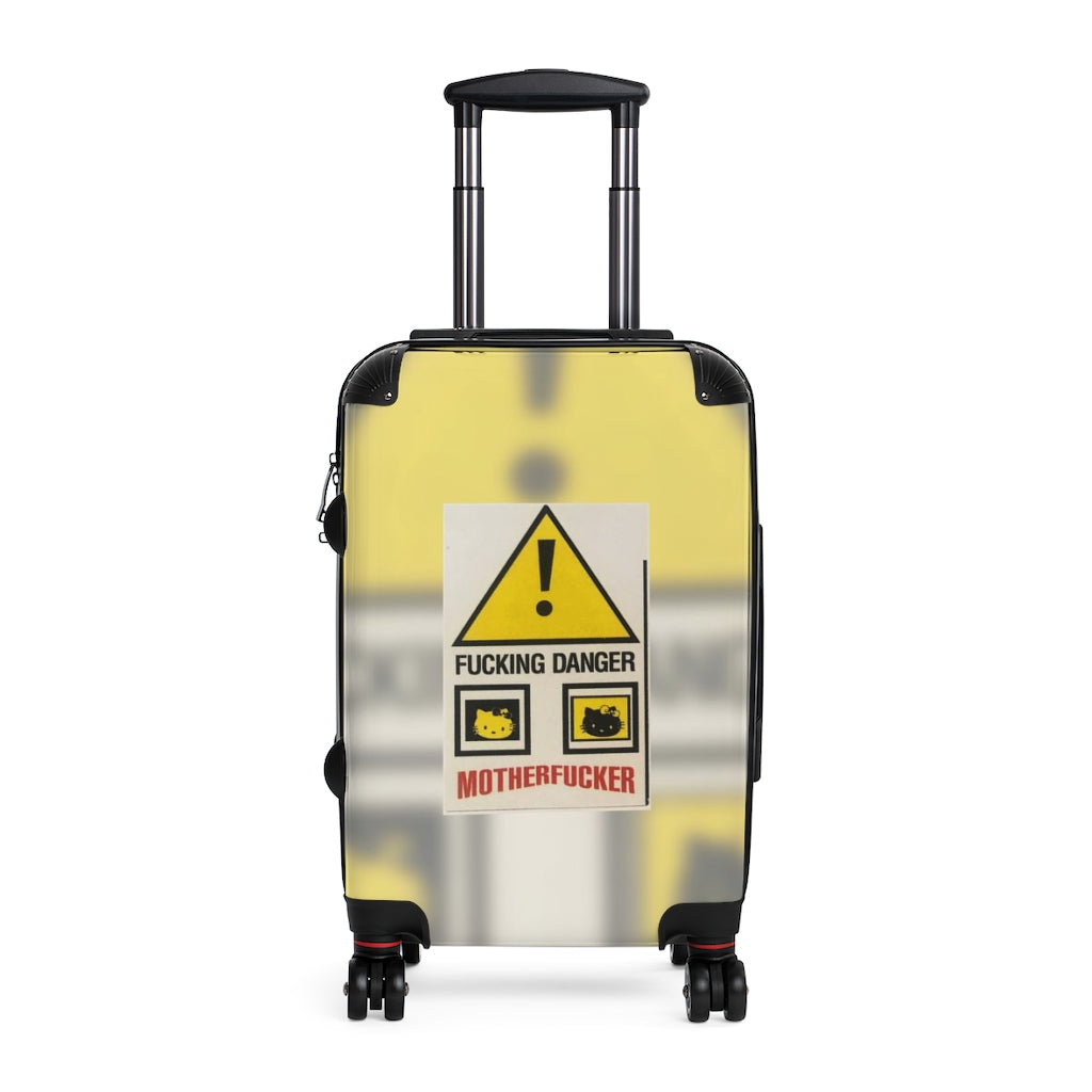 Getrott Fucking Danger MotherFucker NYC Nightclub Party Flyer Cabin Suitcase Extended Storage Adjustable Telescopic Handle Double wheeled Polycarbonate Hard-shell Built-in Lock-Bags-Geotrott