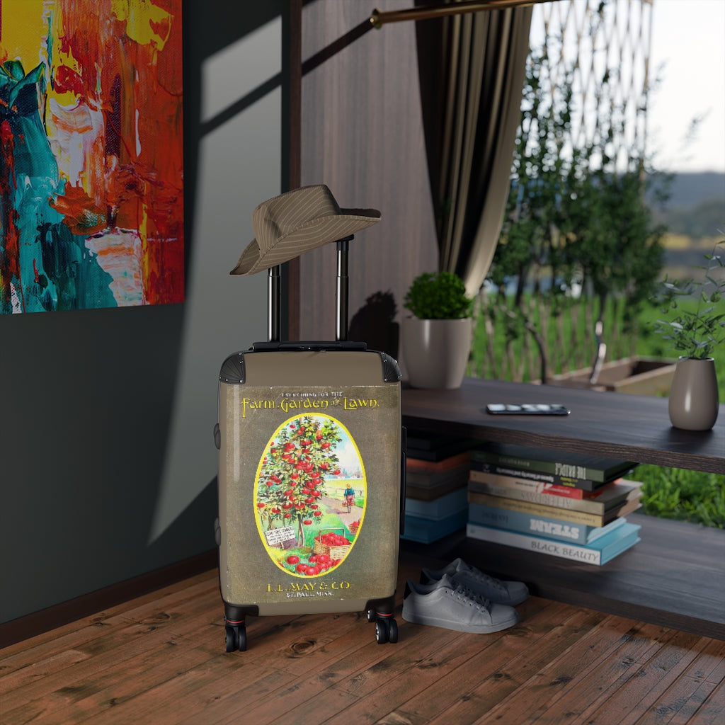 Getrott Farm Garden Lawn Poster Farm Collection Cabin Suitcase Inner Pockets Extended Storage Adjustable Telescopic Handle Inner Pockets Double wheeled Polycarbonate Hard-shell Built-in Lock