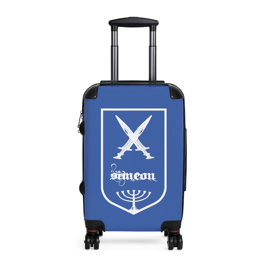 Geotrott Tribes Of Israel Simeon Blue Cabin Suitcase Extended Storage Adjustable Telescopic Handle Double Wheeled Polycarbonate Hard-Shell Built-In Lock