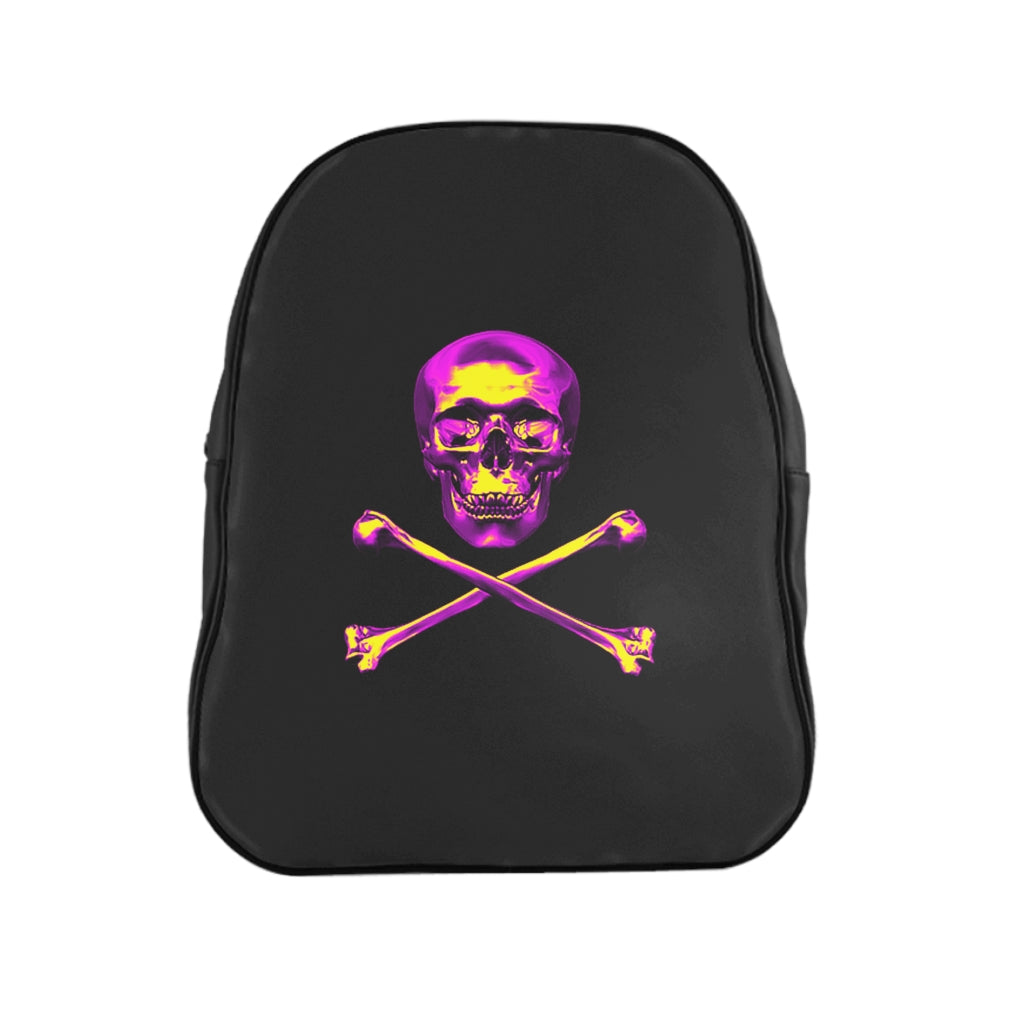 Geotrott Skull And Bones Black Pink Yellow School Backpack Carry-On Travel Check Luggage 4-Wheel Spinner Suitcase Bag Multiple Colors And Sizes