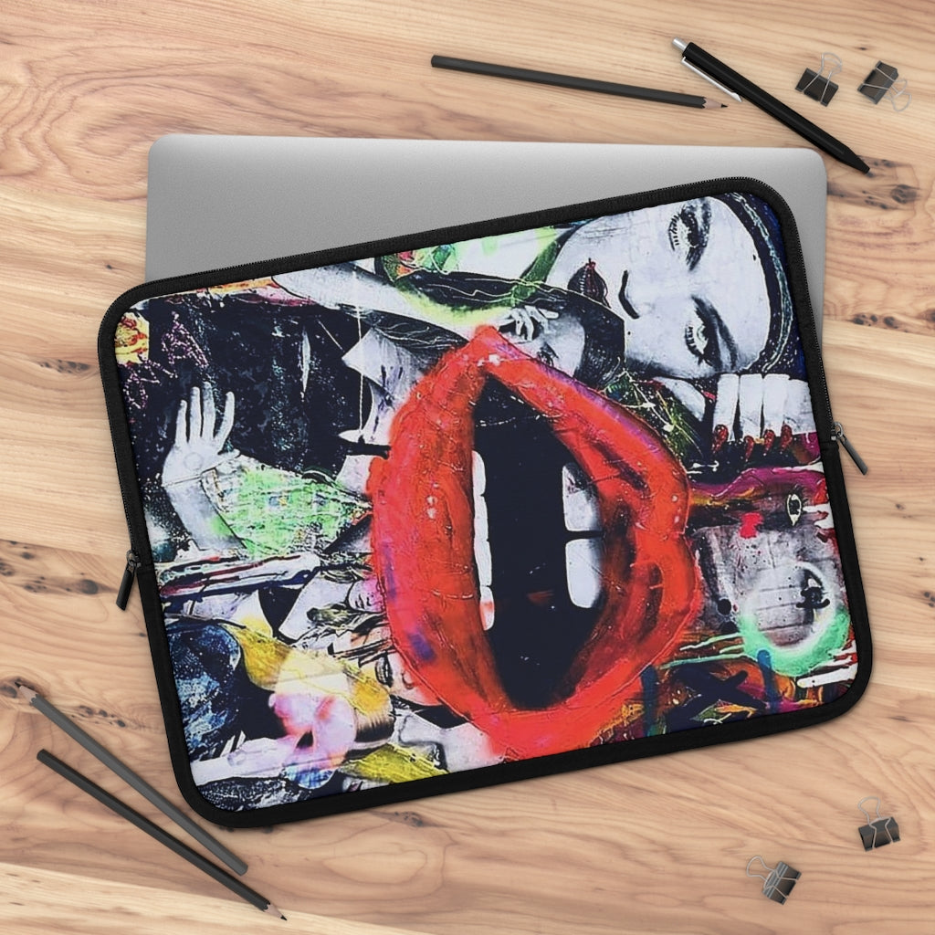 Getrott Eddy Bogaert Graffity Art Red Lips Laptop Sleeve-Laptop Sleeve-Geotrott