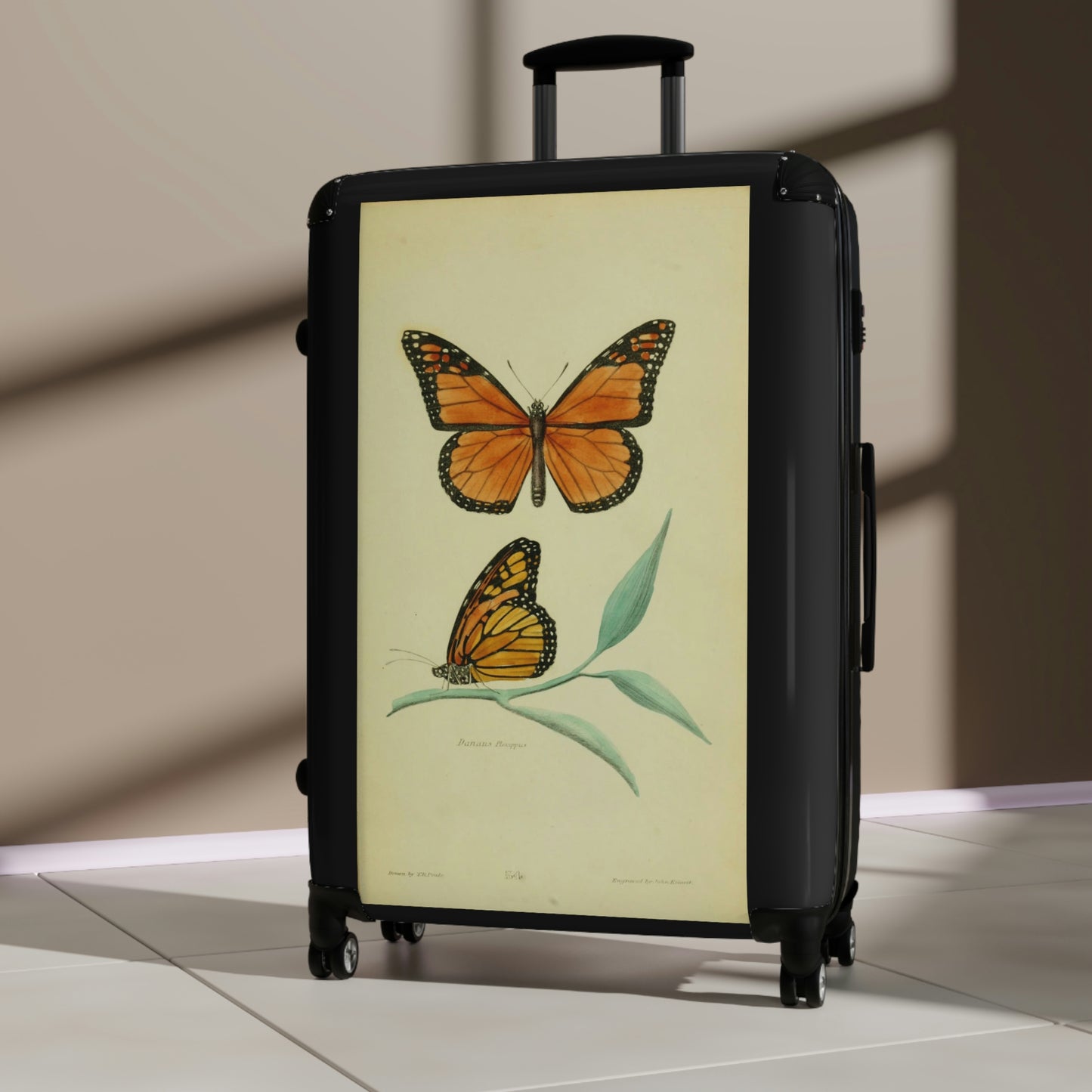 Geotrott Monarch Butterfly Danaus Plexippus Nymphalidae Animalia Lepidoptera Arthropoda Cabin Suitcase Extended Storage Adjustable Telescopic Handle Double Wheeled Polycarbonate Hard-Shell Built-In Lock
