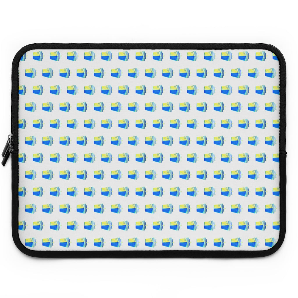 Geotrott Old Blue Cruise Ships Pattern White Laptop Sleeve