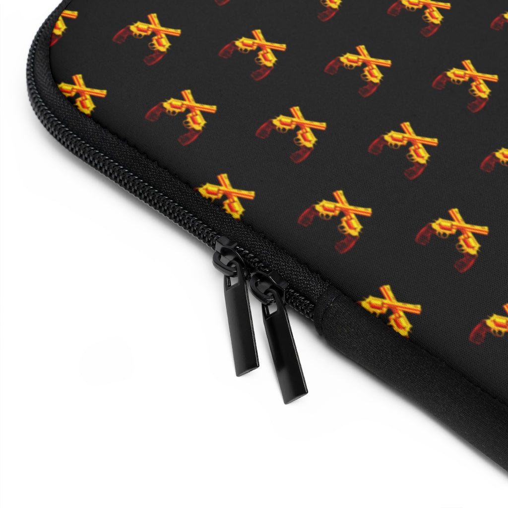 Geotrott Golden Magnum Guns Pattern Black Laptop Sleeve