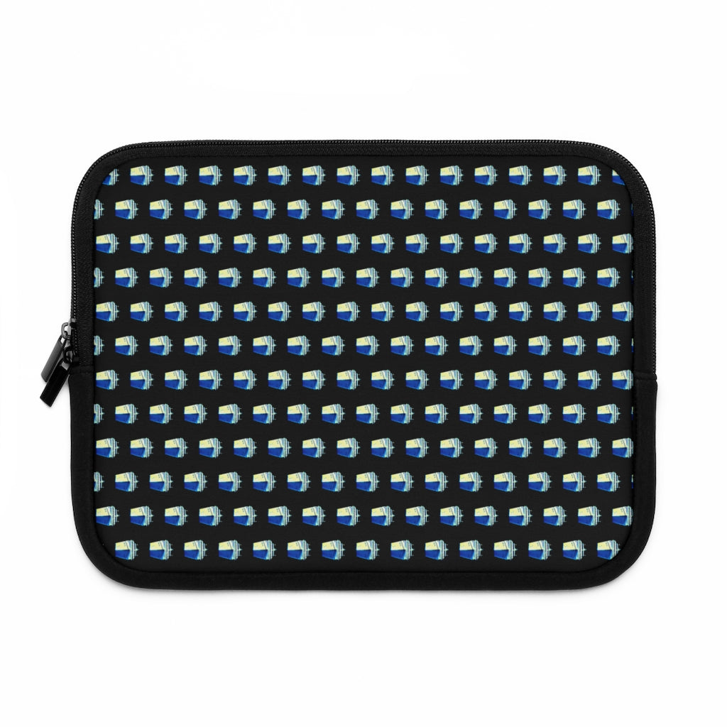 Geotrott Old Blue Cruise Ships Pattern Black Laptop Sleeve
