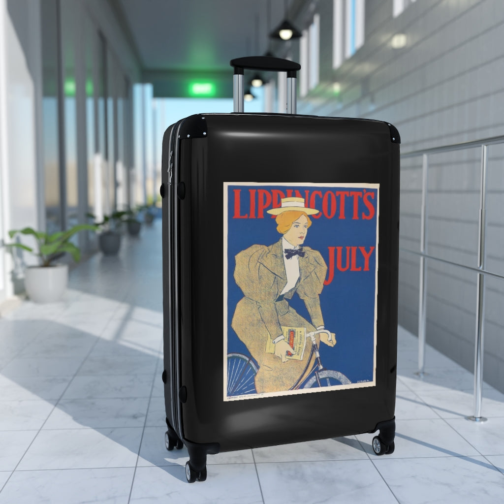 Getrott Lippincotts July World Classic Poster Black Cabin Suitcase Extended Storage Adjustable Telescopic Handle Double wheeled Polycarbonate Hard-shell Built-in Lock-Bags-Geotrott