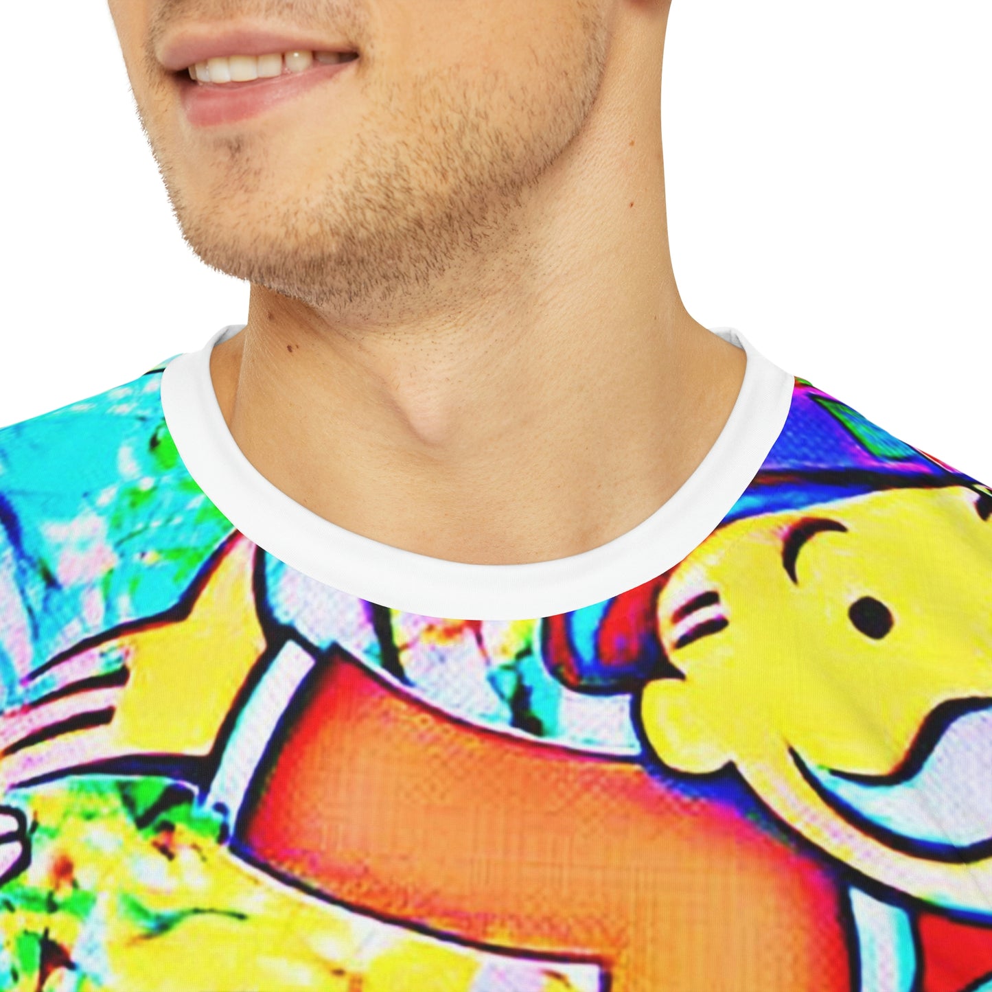 Copy Of Copy Of Copy Of Eddy Bogaert Graffiti Bieber Statue Of Liberty Art Men'S Polyester Tee (Aop)