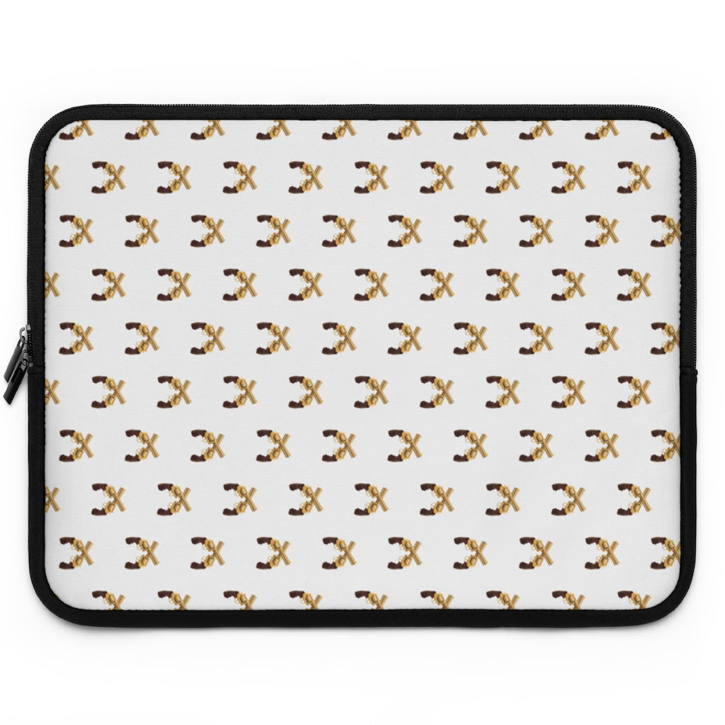 Geotrott Gold Magnum Guns Pattern White Laptop Sleeve