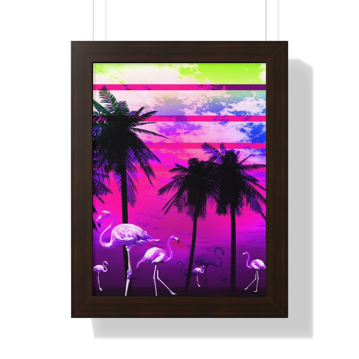 Getrott Pink Beach Flamingo Sunset Framed Paper Posters LexJet Premium 200 gsm paper-Poster-Geotrott