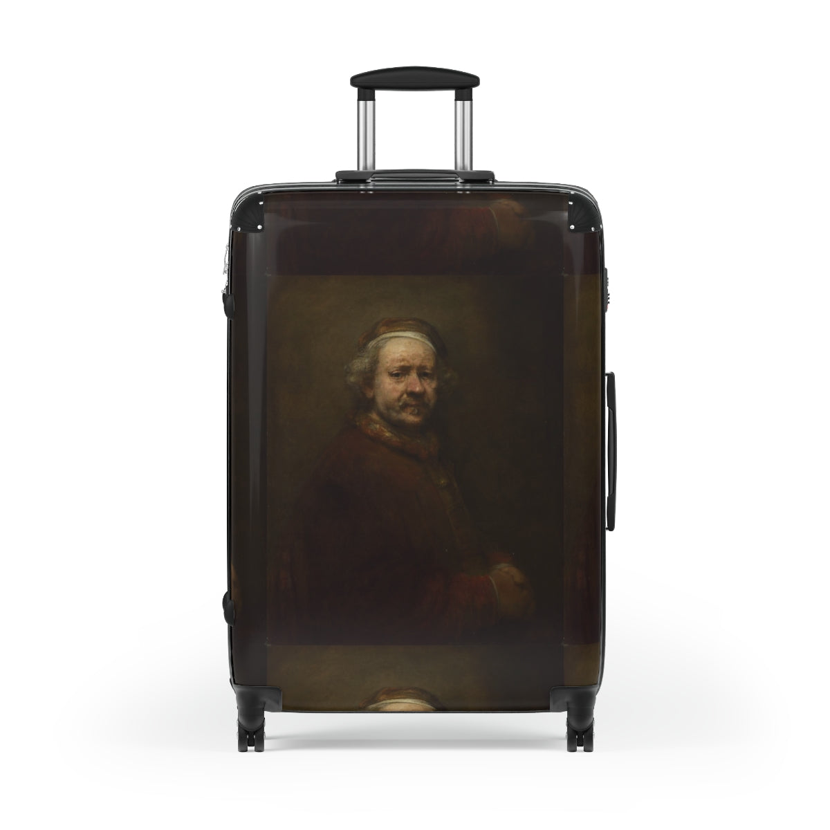 Getrott Rembrandt Self Portrait at the Age of 63 Rembrandt Black Cabin Suitcase Extended Storage Adjustable Telescopic Handle Double wheeled Polycarbonate Hard-shell Built-in Lock-Bags-Geotrott