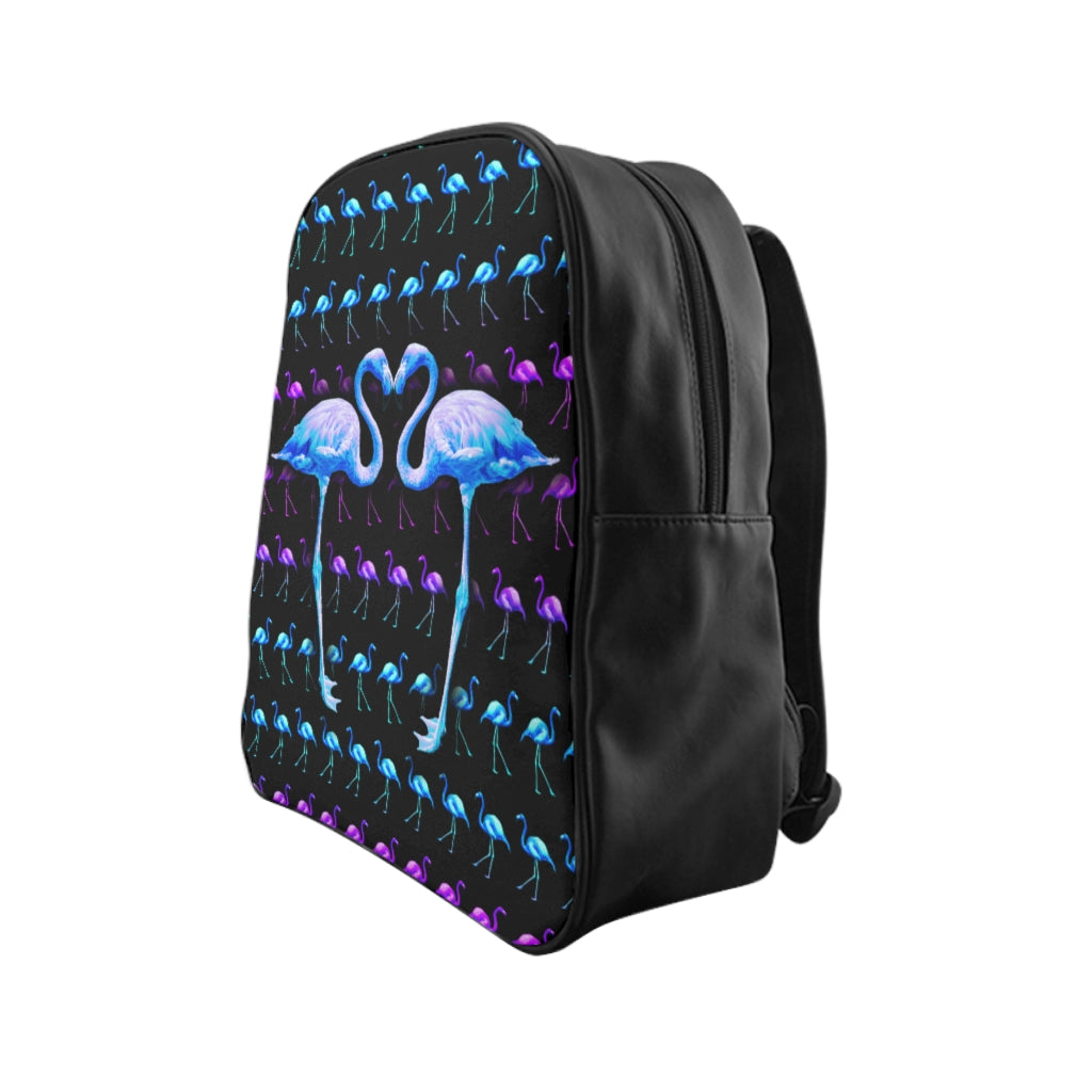 Geotrott Blue Flamingo Padded Black School Backpack Carry-On Travel Check Luggage 4-Wheel Spinner Suitcase Bag Multiple Colors And Sizes