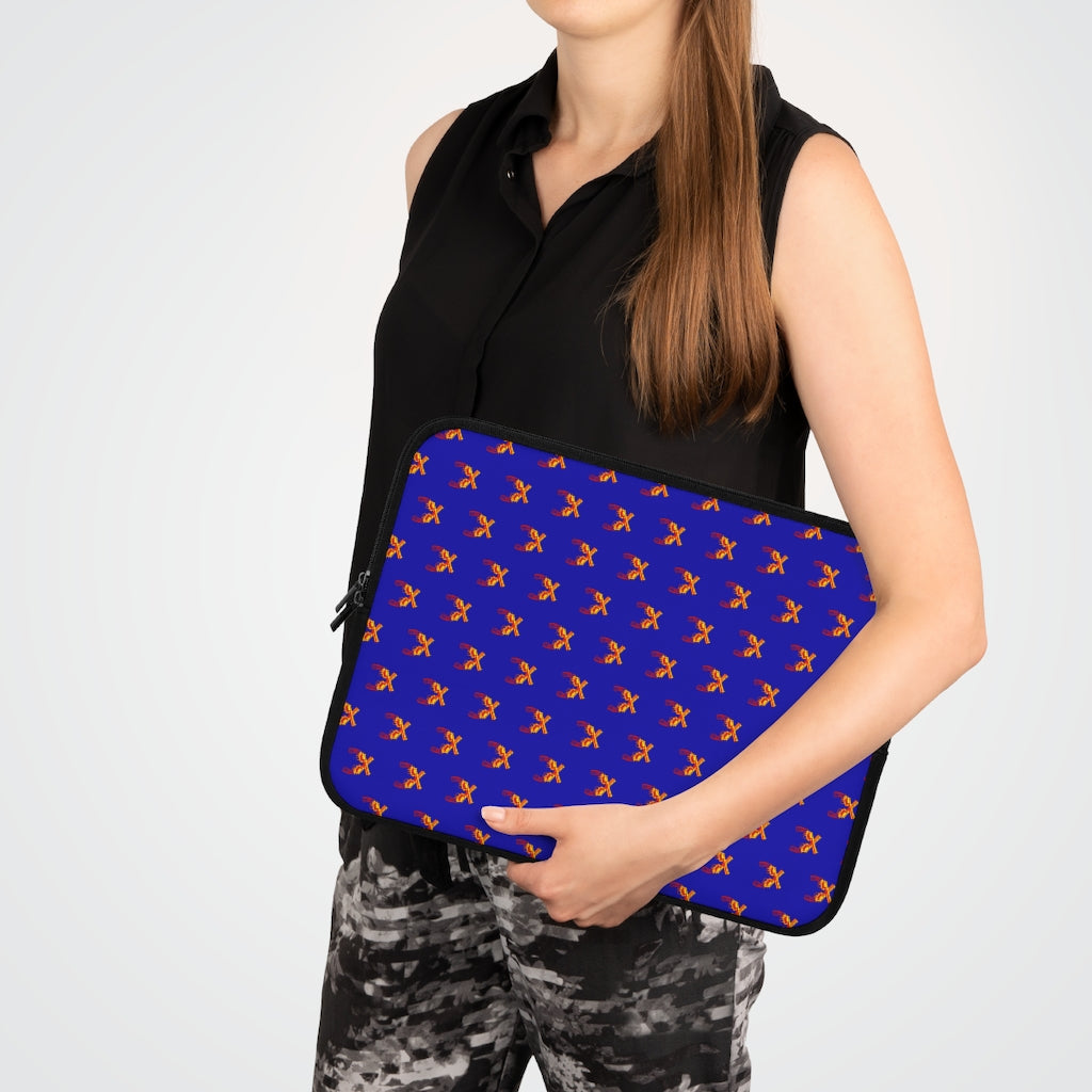 Geotrott Orange Magnum Guns Pattern Blue Laptop Sleeve
