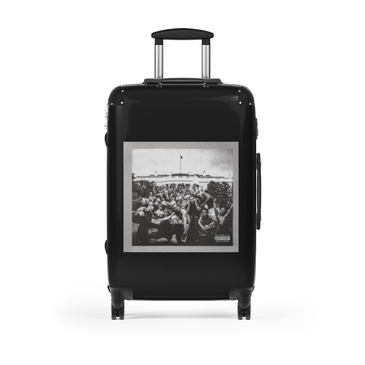 Geotrott Kendrick Lamar To Pimp A Butterfly 2015 Black Cabin Suitcase Extended Storage Adjustable Telescopic Handle Double Wheeled Polycarbonate Hard Shell Built In Lock