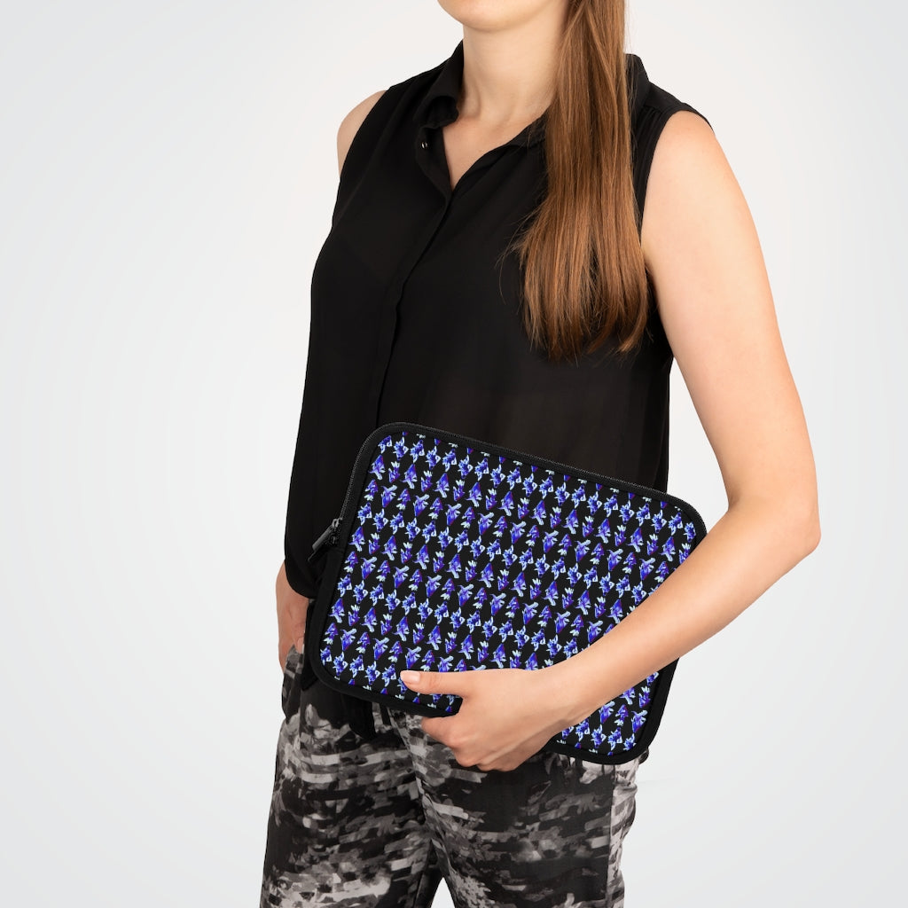 Geotrott Blue Goldfish Pattern Black Laptop Sleeve