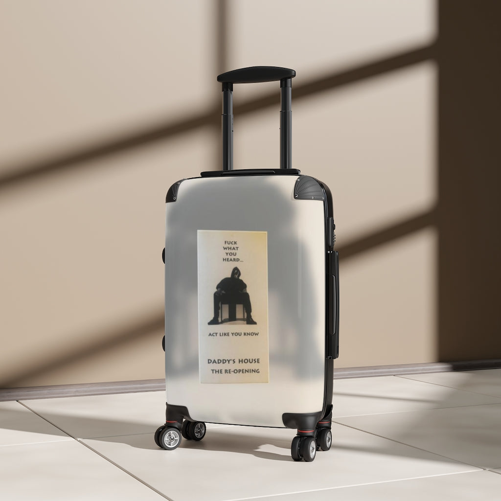 Getrott Fuck What You Heard Act Like You Know Puff Daddy's House The Re-Opening Flyer Cabin Suitcase Inner Pockets Extended Storage Adjustable Telescopic Handle Inner Pockets Double wheeled Polycarbonate Hard-shell Built-in Lock