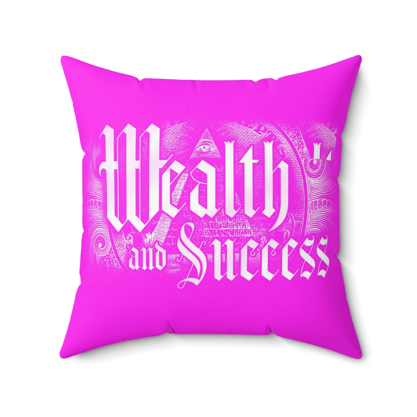 Geotrott Wealth and Success Motivational Pink Spun Polyester Square Pillow