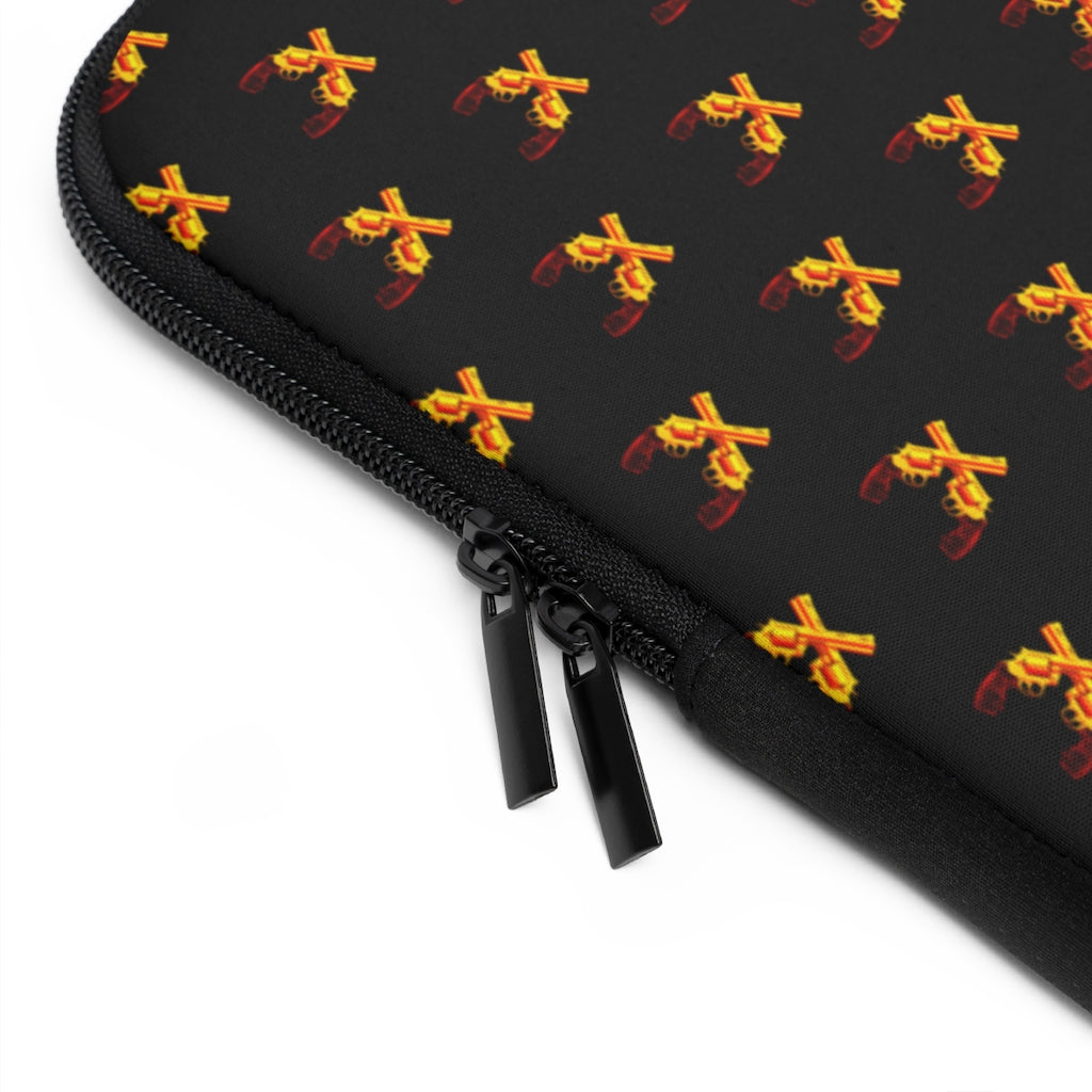 Geotrott Golden Magnum Guns Pattern Black Laptop Sleeve