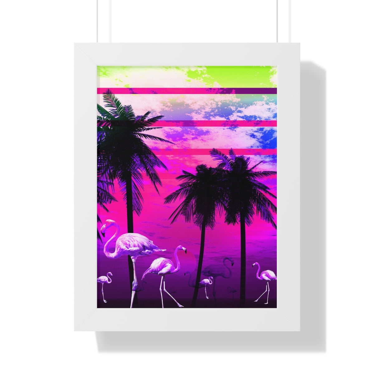 Getrott Pink Beach Flamingo Sunset Framed Paper Posters LexJet Premium 200 gsm paper-Poster-Geotrott