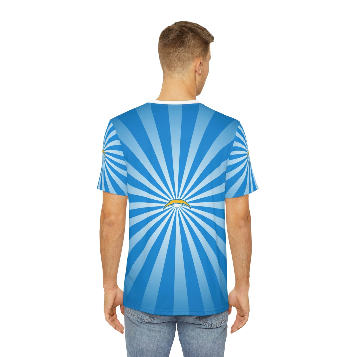 Geotrott NFL Los Angeles Chargers Men's Polyester All Over Print Tee T-Shirt-All Over Prints-Geotrott