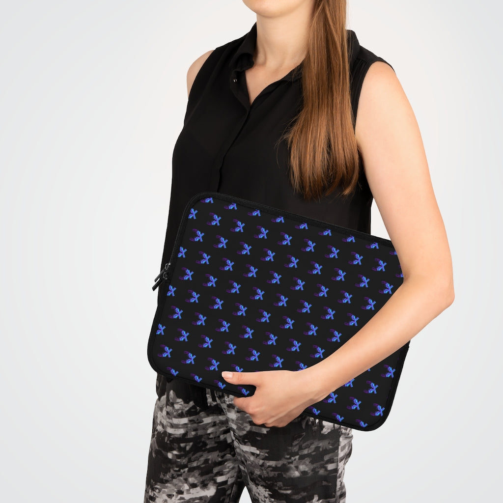 Geotrott Blue Magnum Guns Pattern Black Laptop Sleeve