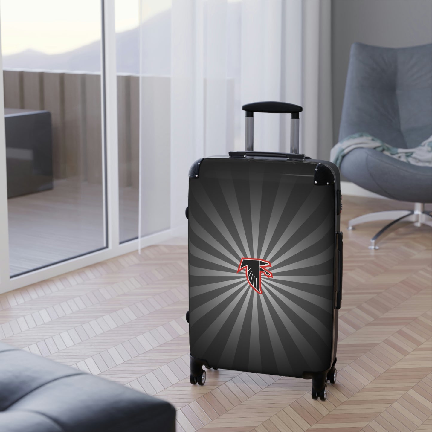 Geotrott Atlanta Falcons National Football League NFL Team Logo Cabin Suitcase Rolling Luggage Checking Bag-Bags-Geotrott