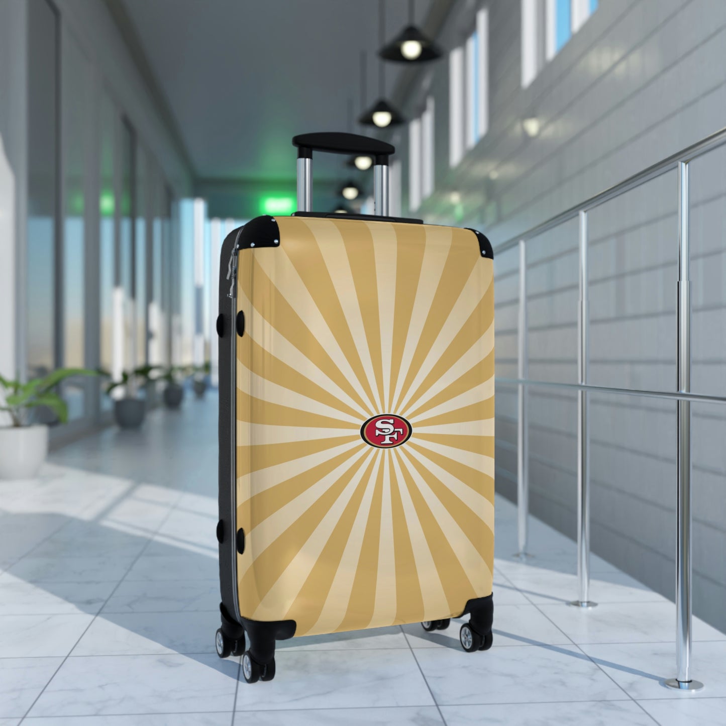 Geotrott San Francisco 49Ers National Football League Nfl Team Logo Cabin Suitcase Rolling Luggage Checking Bag