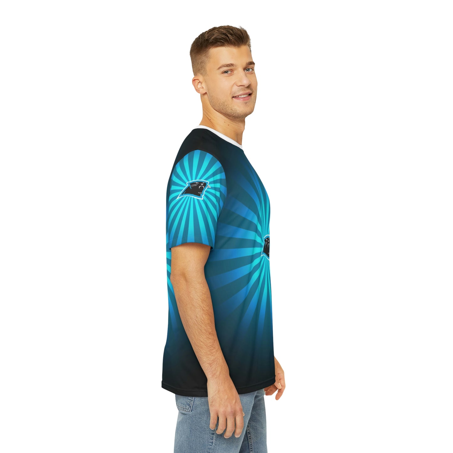 Geotrott Nfl Carolina Panthers Men'S Polyester All Over Print Tee T-Shirt