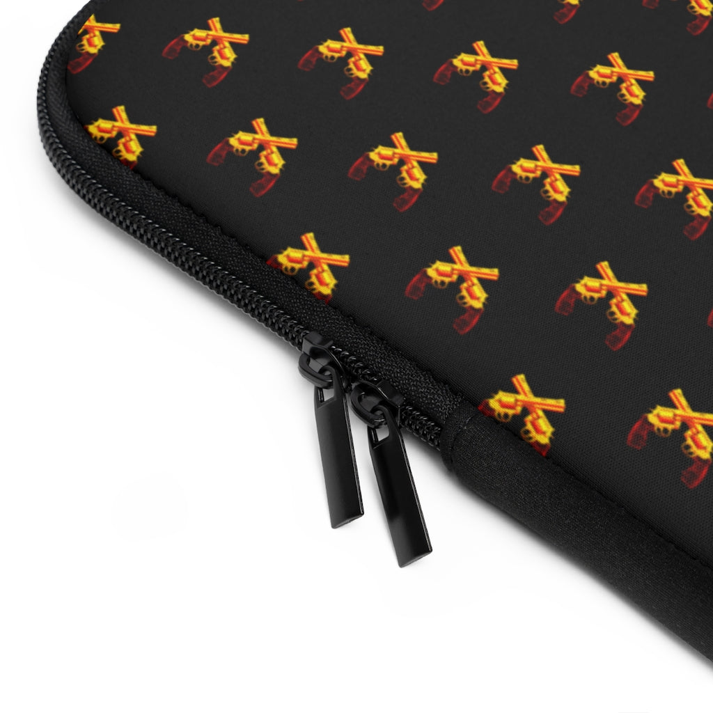 Geotrott Golden Magnum Guns Pattern Black Laptop Sleeve