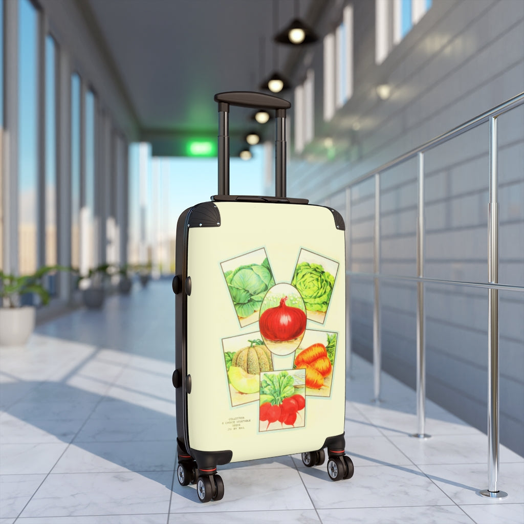 Getrott Six Vegetables Poster Farm Collection Cabin Suitcase Extended Storage Adjustable Telescopic Handle Double wheeled Polycarbonate Hard-shell Built-in Lock-Bags-Geotrott