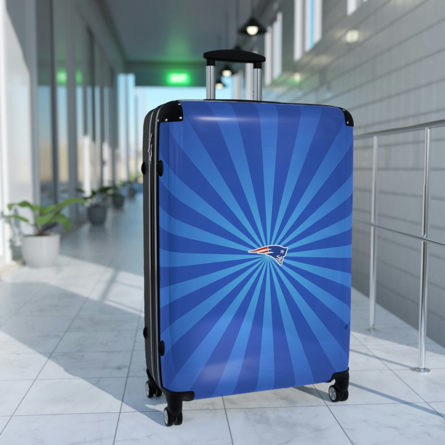 Geotrott New England Patriots National Football League NFL Team Logo Cabin Suitcase Rolling Luggage Checking Bag