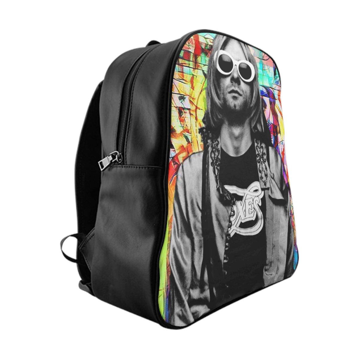 Geotrott Nirvana Graffiti Poster Pu Leather School Backpack Carry-On Travel Check Luggage 4-Wheel Spinner Suitcase Bag Multiple Colors And Sizes
