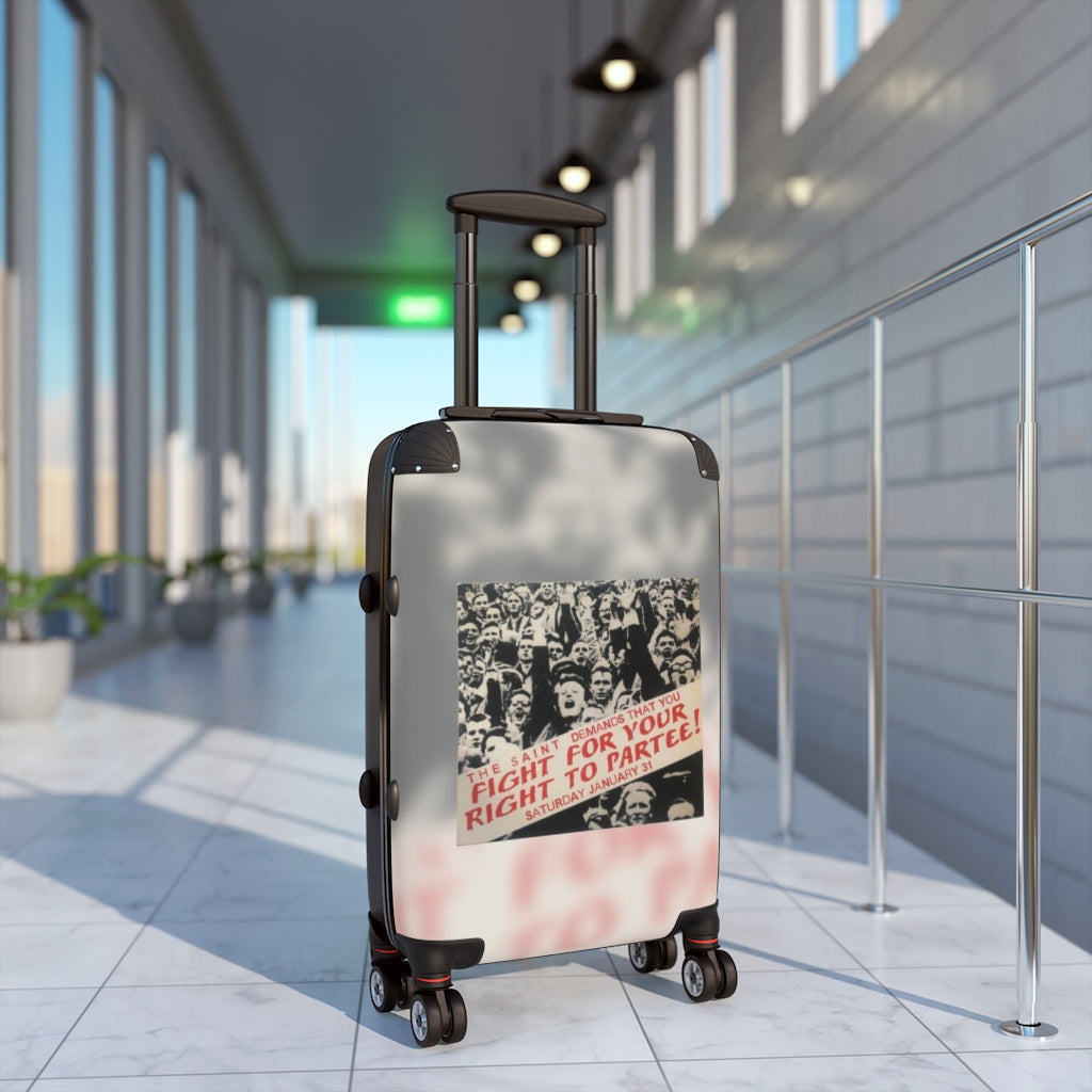 Getrott The Saint Demands that you Fight for your right to Partee Saturday January 31st Cabin Suitcase Inner Pockets Extended Storage Adjustable Telescopic Handle Inner Pockets Double wheeled Polycarbonate Hard-shell Built-in Lock