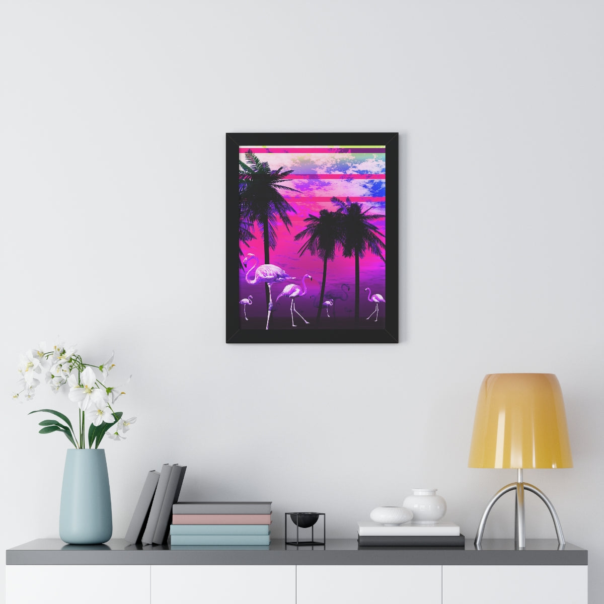 Getrott Pink Beach Flamingo Sunset Framed Paper Posters LexJet Premium 200 gsm paper-Poster-Geotrott