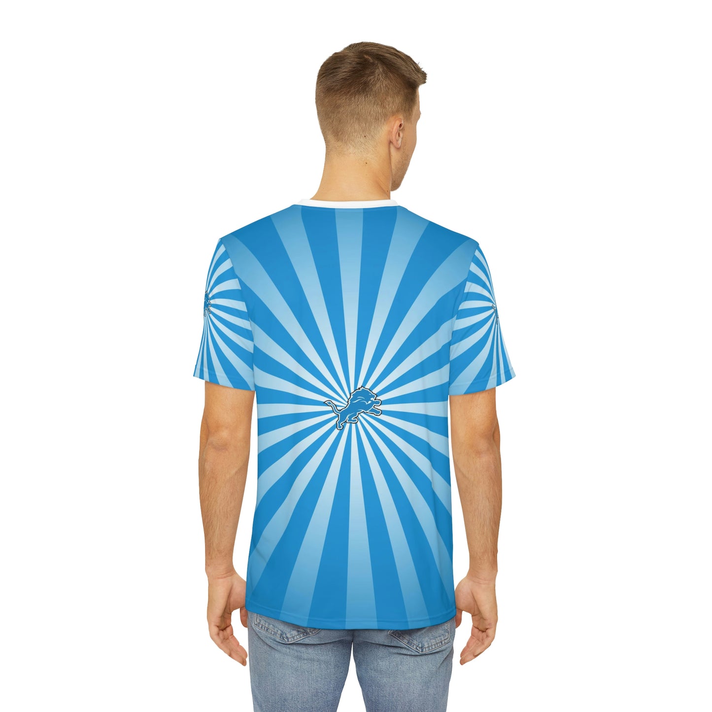 Geotrott NFL Detroit Lions Men's Polyester All Over Print Tee T-Shirt-All Over Prints-Geotrott