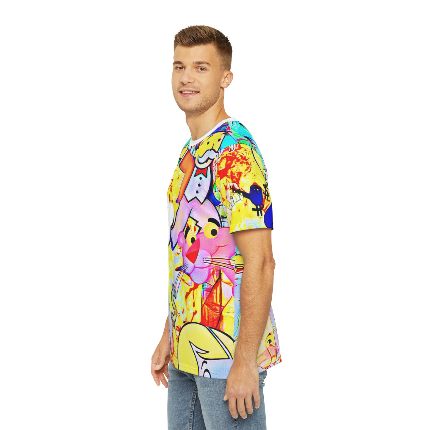 Copy Of Copy Of Copy Of Eddy Bogaert Graffiti Bieber Statue Of Liberty Art Men'S Polyester Tee (Aop)