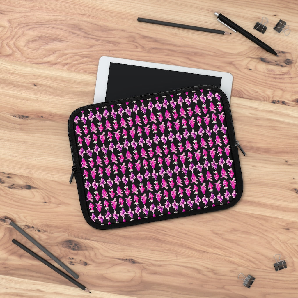 Geotrott Pink Goldfish Pattern Black Laptop Sleeve