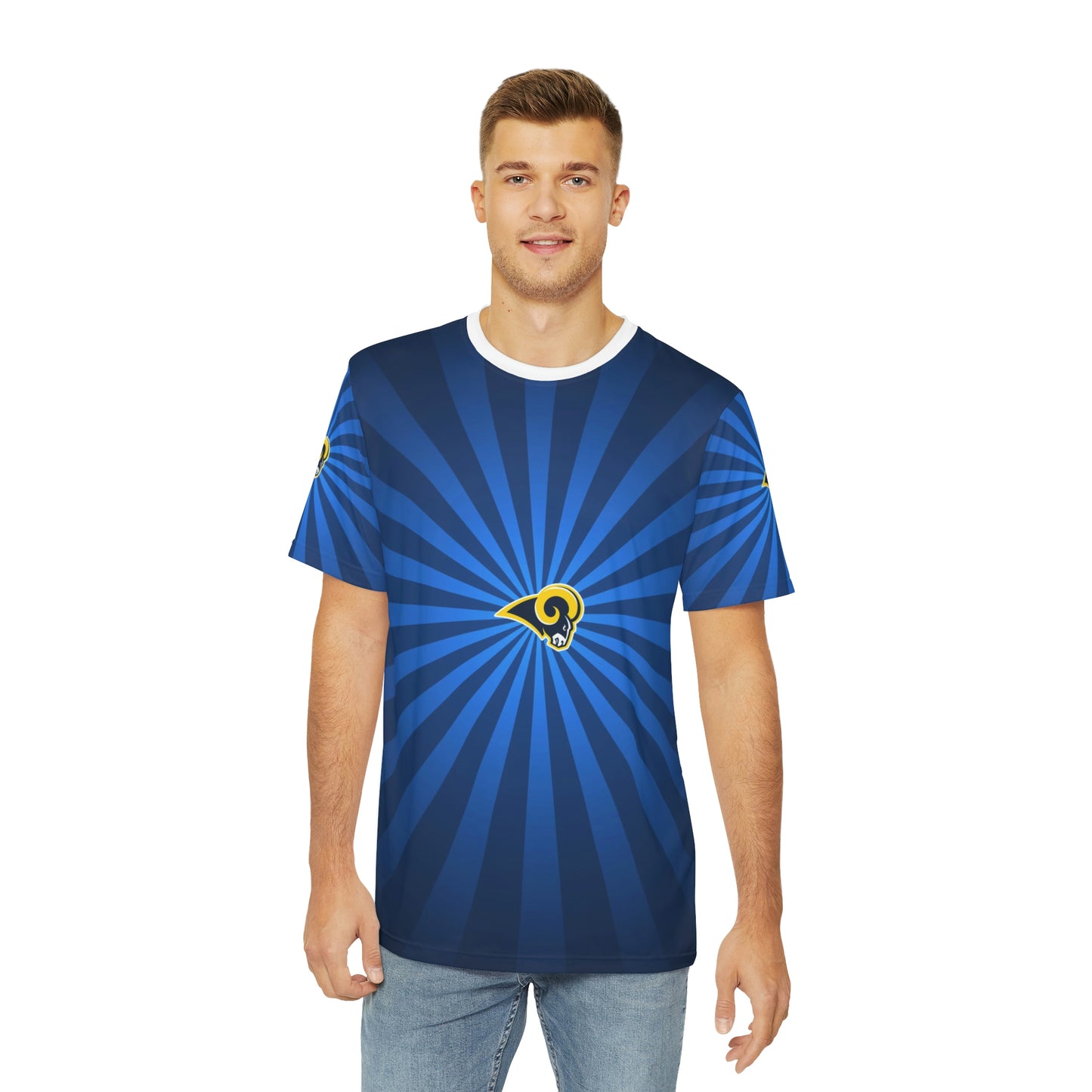 Geotrott NFL Los Angeles RamsMen's Polyester All Over Print Tee T-Shirt-All Over Prints-Geotrott