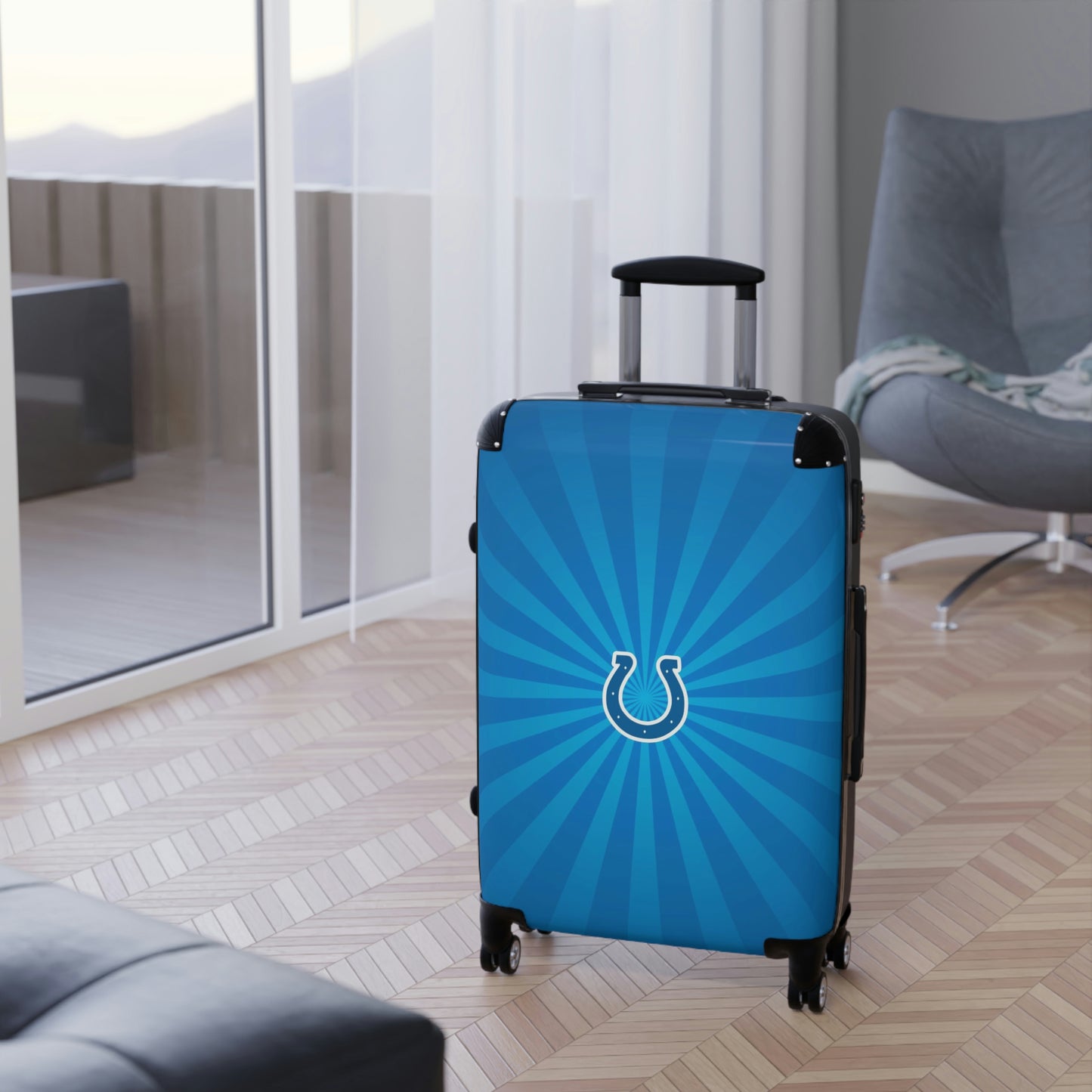 Geotrott Indianapolis Colts National Football League Nfl Team Logo Cabin Suitcase Rolling Luggage Checking Bag